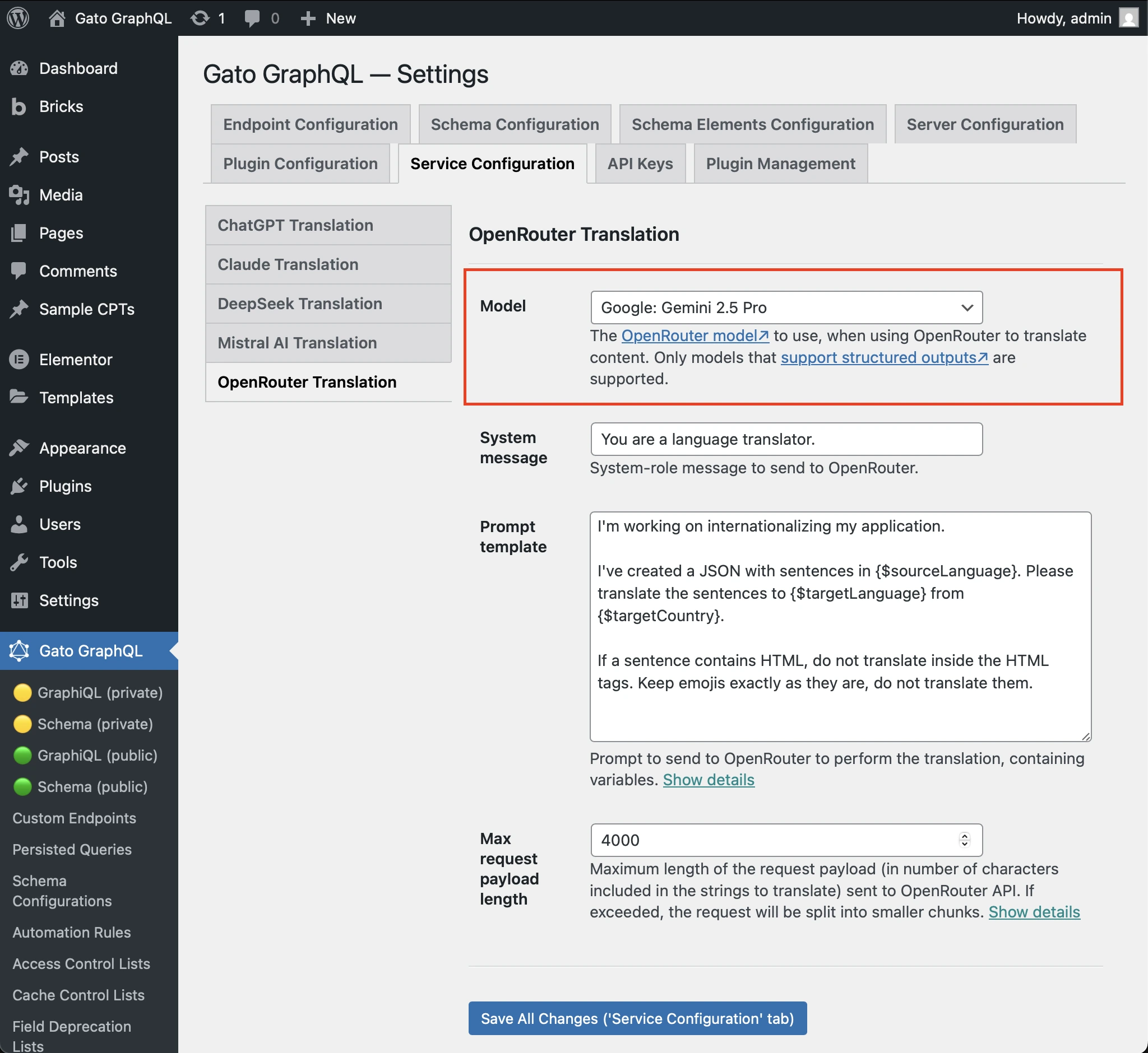 OpenRouter 모델 설정하기