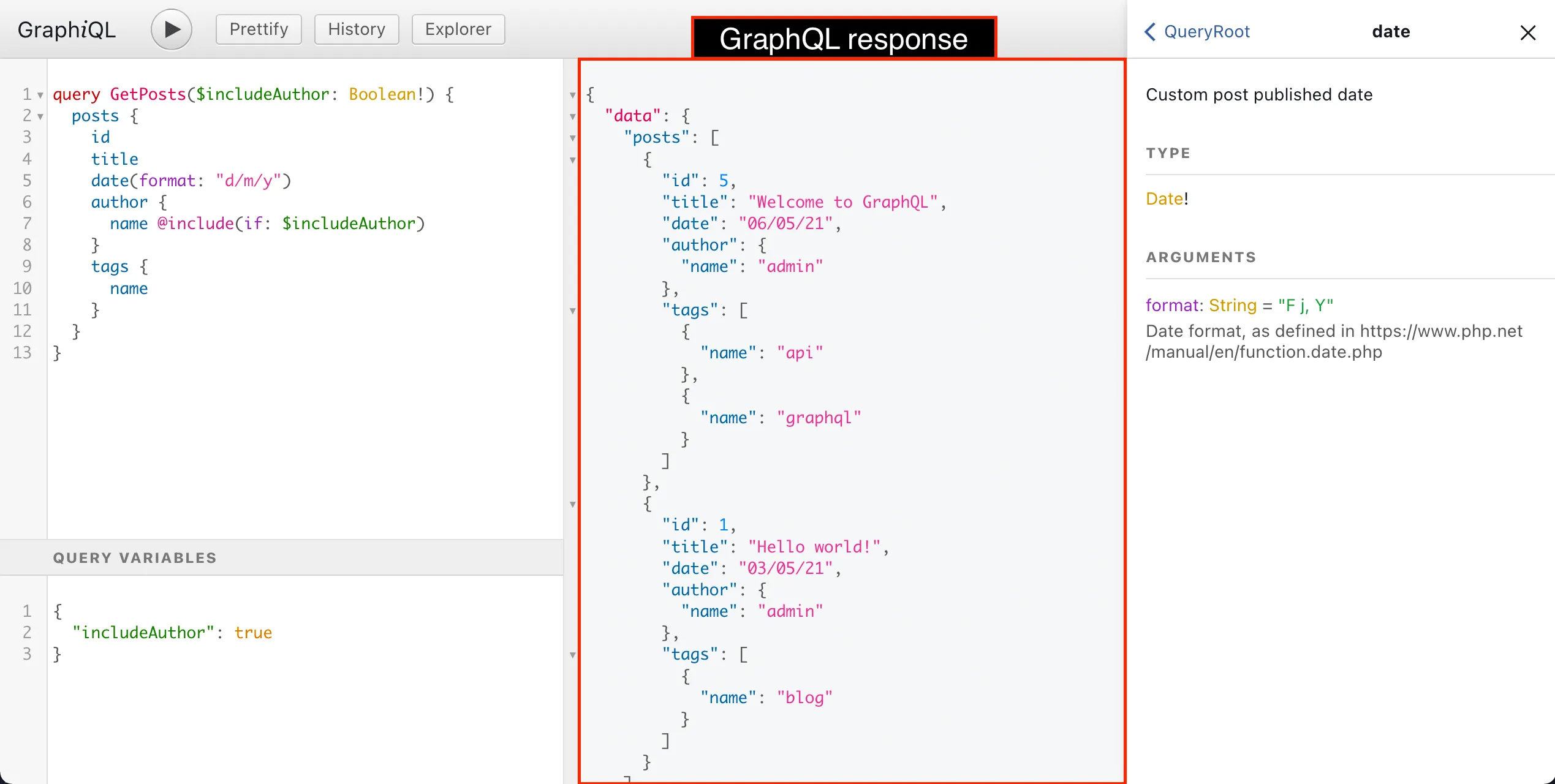 GraphQL 쿼리 응답 GraphQL 쿼리 응답