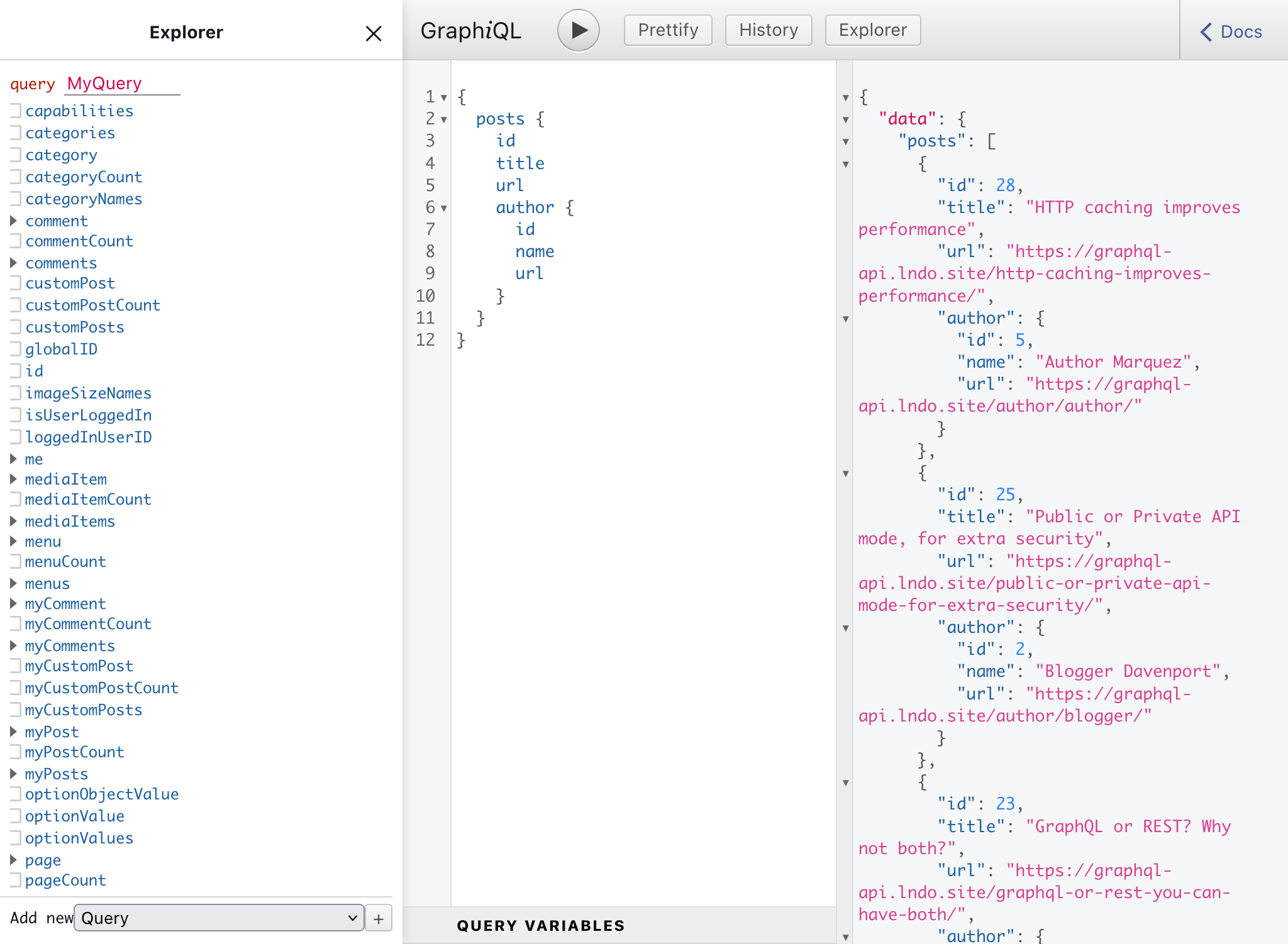 커스텀 엔드포인트의 GraphiQL 클라이언트 커스텀 엔드포인트의 GraphiQL 클라이언트
