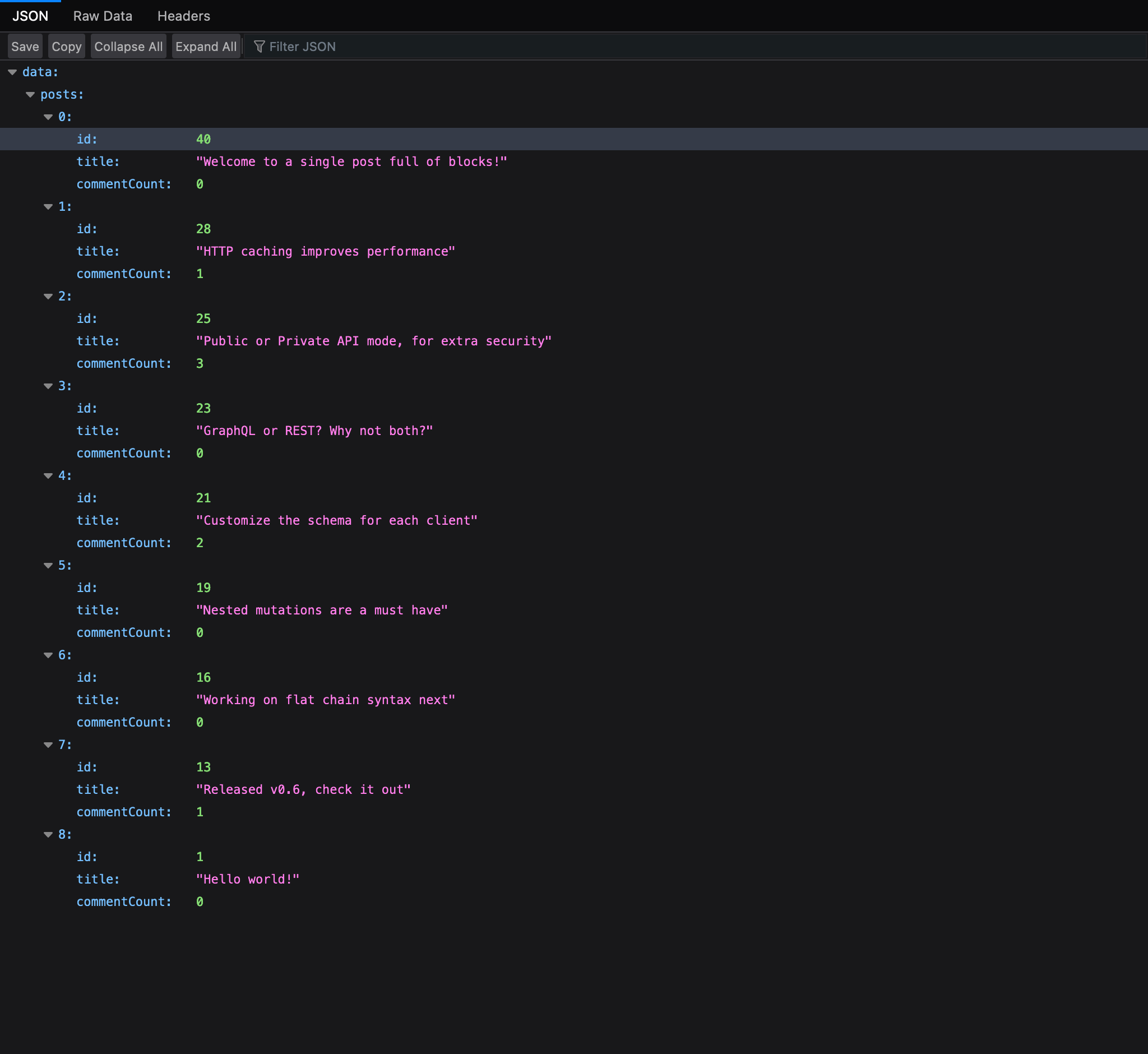 브라우저에서 persisted query 실행