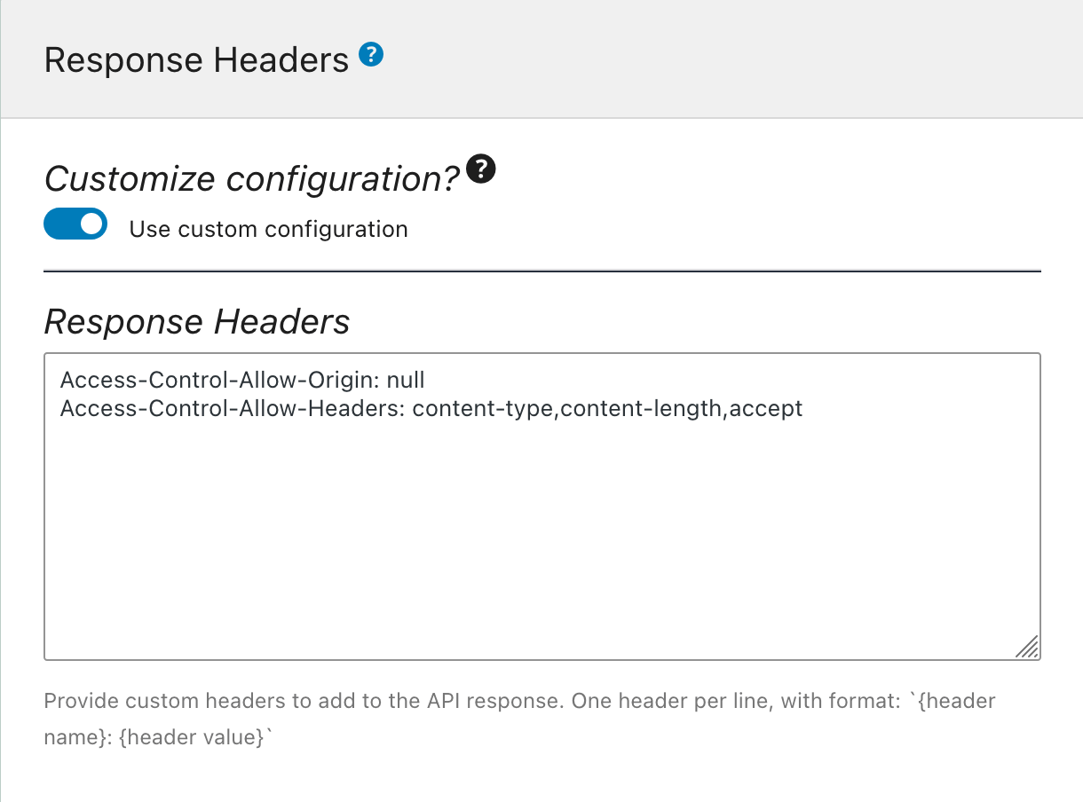 Schema Configuration에서 Response Headers 지정하기