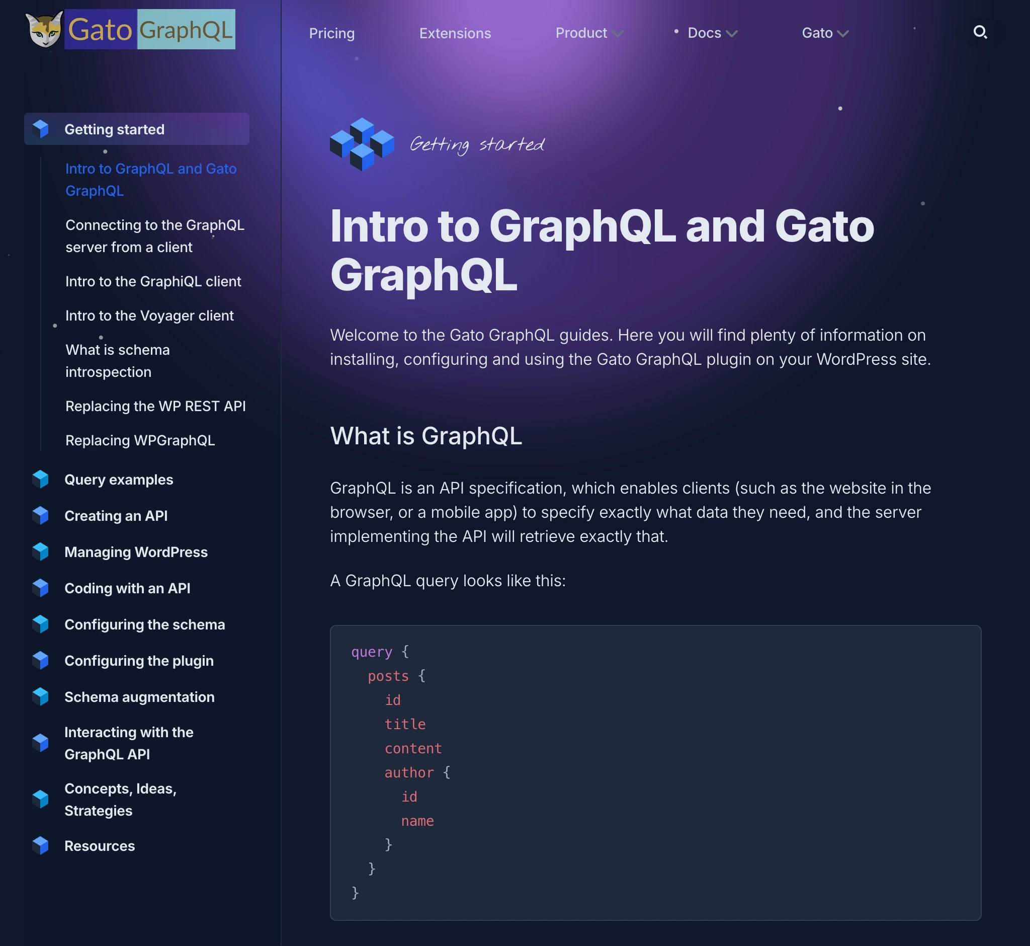gatographql.com์ Docs ์น์
