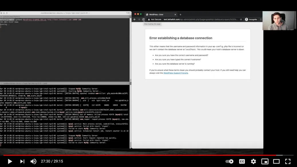 GraphQL ์๋ํฌ์ธํธ๋ฅผ ๊ณต๊ฒฉํ์ฌ WordPress ์ฌ์ดํธ๋ฅผ ๋ค์ด์ํค๋ ๊ณผ์ . Dolev Farhi์ ๊ฐ์ฐ ์คํฌ๋ฆฐ์ท GraphQL ์๋ํฌ์ธํธ๋ฅผ ๊ณต๊ฒฉํ์ฌ WordPress ์ฌ์ดํธ๋ฅผ ๋ค์ด์ํค๋ ๊ณผ์ . Dolev Farhi์ ๊ฐ์ฐ ์คํฌ๋ฆฐ์ท