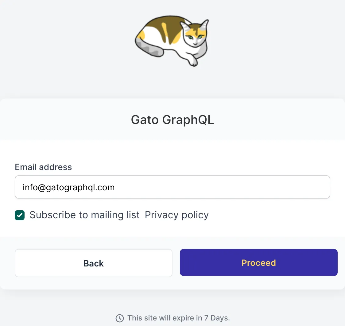 Gato GraphQL을 테스트하기 위해 InstaWP에서 테스트 사이트 시작하기