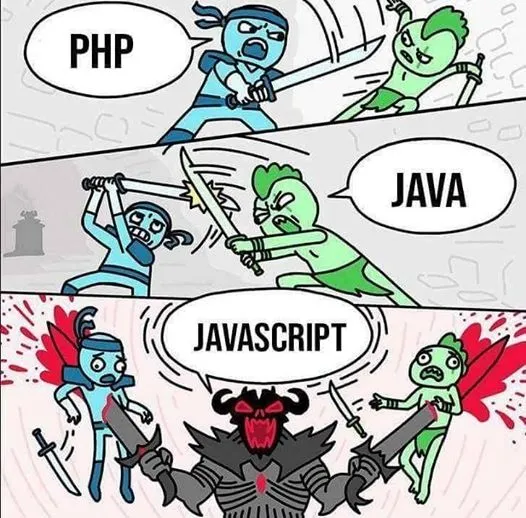 PHP vs Java vs JavaScript. ์ด๋ฏธ์ง ์ถ์ฒ: <a href='https://twitter.com/themarcba/status/1245273834577711104'>@themarcba</a> PHP vs Java vs JavaScript